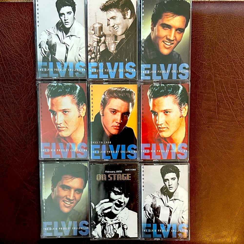 9 Elvis Cassette Tapes 8 from the Time Life Collection.